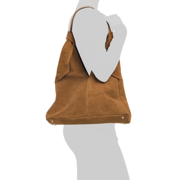 Viral on TikTok DIVINA FIRENZE Cuoio Italian Suede Slouchy Knot Hobo Bag - Picture 4 of 6